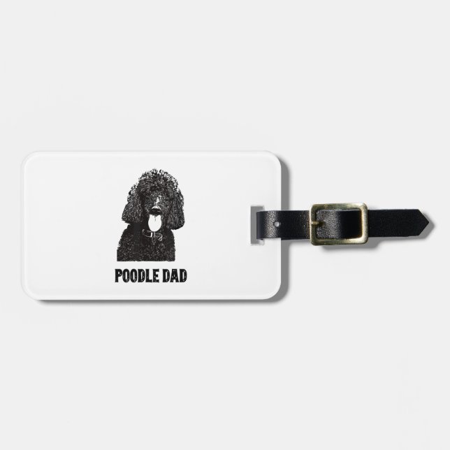 Mens Poodle Dad - Standard Poodle Dad Luggage Tag (Front Horizontal)