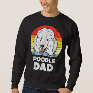 Mens Poodle Dad Sunset Retro Animal Pet Dog Lover  Sweatshirt
