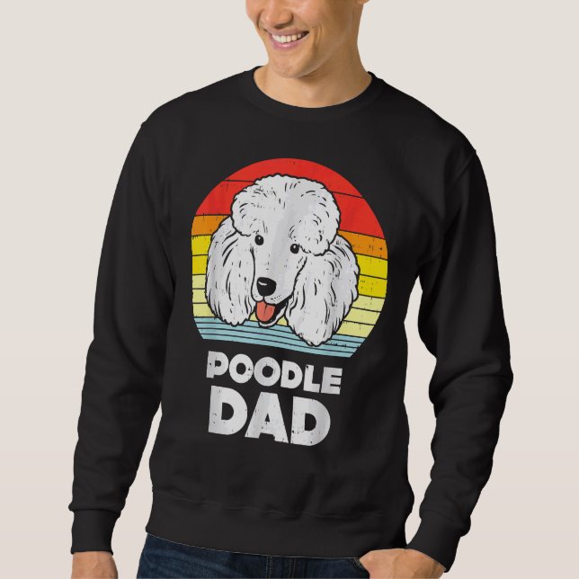 Mens Poodle Dad Sunset Retro Animal Pet Dog Lover  Sweatshirt (Front)