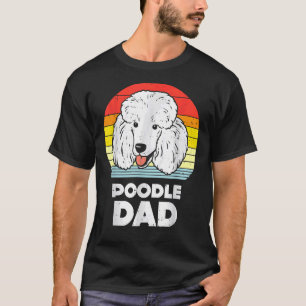 Mens Poodle Dad Sunset Retro Animal Pet Dog Lover T-Shirt