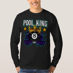 Mens Pool King Billiard Players Snooker 8 Balls T-Shirt