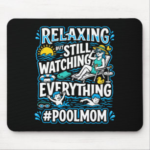 Mens pool mum swimming mama swimmer mummy mothers mouse pad