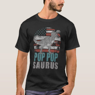 Mens Pop Popsaurus T Rex Dinosaur Grandpa Saurus A T-Shirt