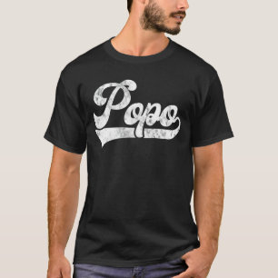 Mens Popo Vintage Retro Fathers Day for Papa Grand T-Shirt