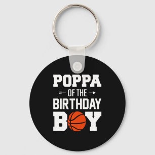Mens poppa of the birthday boy basketball boy fami key ring