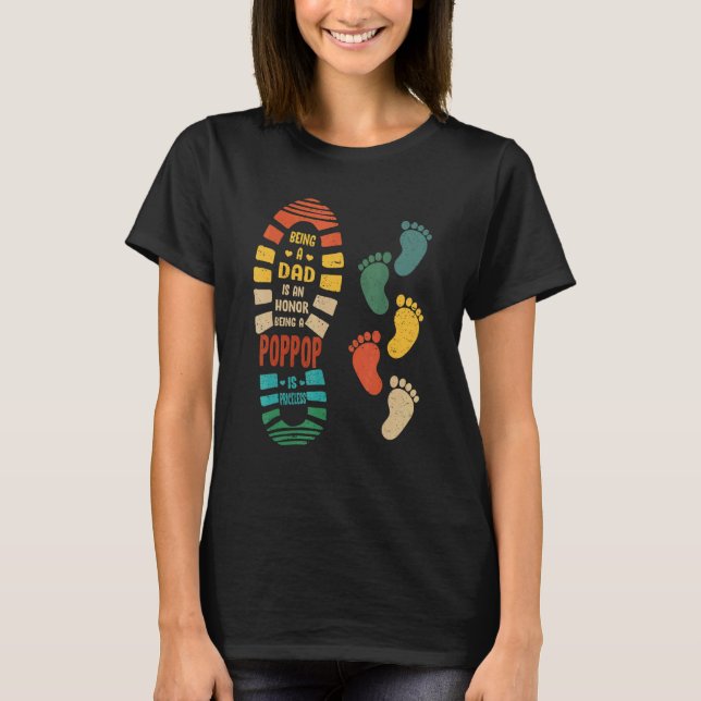 Mens Poppop    Poppop Shoe With Little Footprints T-Shirt (Front)