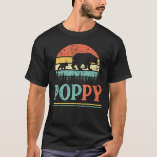 Mens Poppy Bear For Men Grandpa Vintage Retro T-Shirt