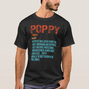 Mens Poppy Definition Grandfather Grandpa Father's T-Shirt