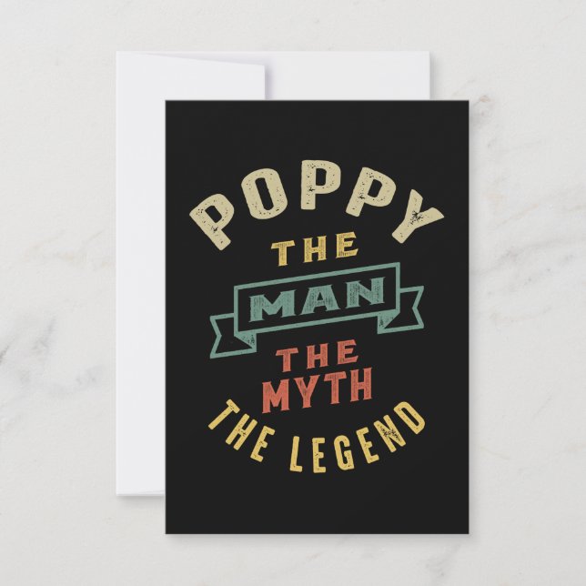 Mens Poppy The Man Myth Legend Father Gift RSVP Card (Front)