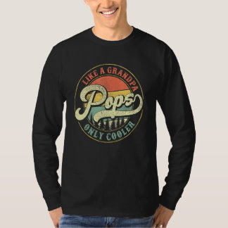Mens Pops Like A Grandpa Only Cooler Vintage Retro T-Shirt