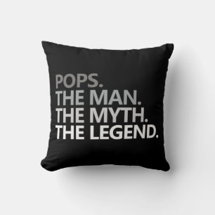 Mens POPS THE MAN THE MYTH THE LEGEND Father's Day Cushion
