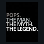 Mens POPS THE MAN THE MYTH THE LEGEND Father's Day Poster<br><div class="desc">Mens POPS THE MAN THE MYTH THE LEGEND Father's Day Gift</div>