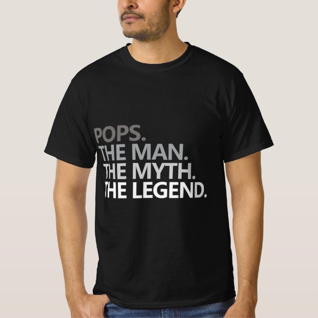 Mens POPS THE MAN THE MYTH THE LEGEND Father's Day T-Shirt (Front)