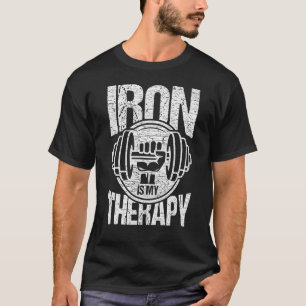 Mens Powerlifting Strongman Iron Is My Therapy Fi T-Shirt