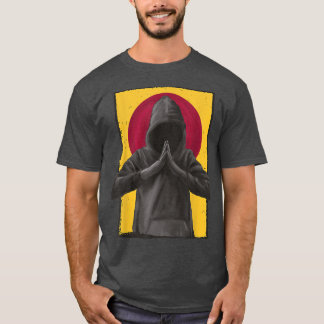 Mens Praying Hood Japanese Japan Flag Anime  T-Shirt