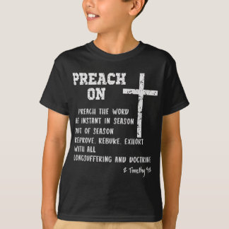 Mens Preach On Pastor Appreciation with KJV Script T-Shirt