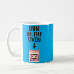Mens Pregnant Announcement Bun In The Oven Girl Coffee Mug