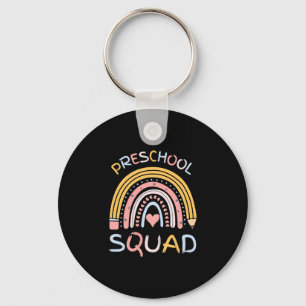 Mens preschool squad cute retro back to school key ring