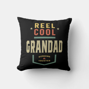 Mens Product Reel Cool Grandad Fishing Gift Cushion