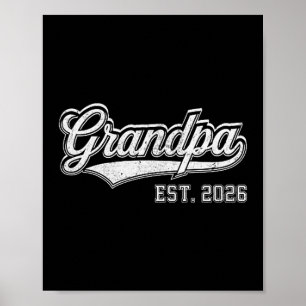 Mens Promoted Grandpa Est 2026 Illustration Poster