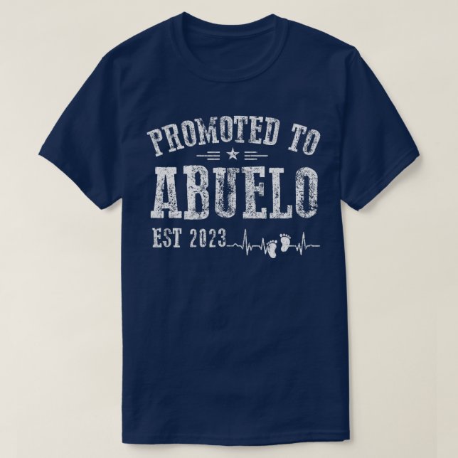 Mens Promoted To Abuelo Est 2023 Pregnancy T-Shirt (Design Front)