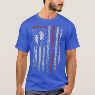 Mens Promoted To Daddy 2022 American Flag New Dad T-Shirt