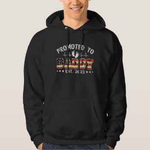 Mens Promoted To Daddy 2023 American Flag New Dad Hoodie
