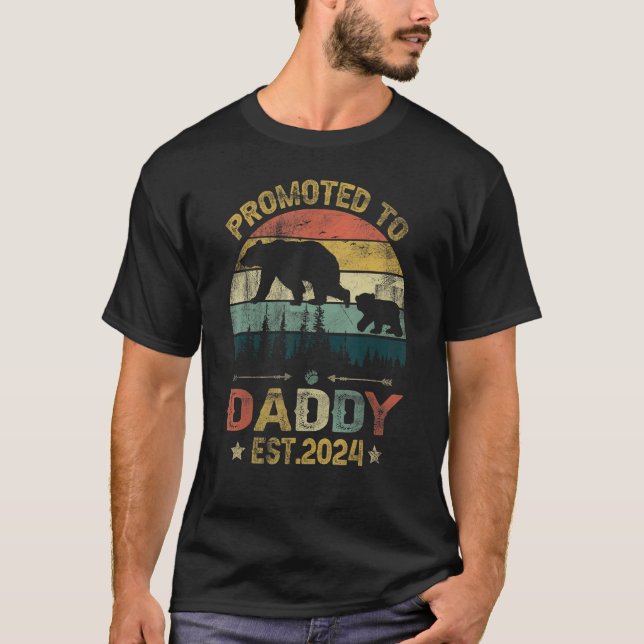 Mens Promoted to Daddy 2024 Funny   for new Daddy T-Shirt (Front)