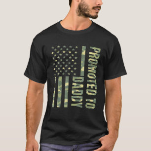 Mens Promoted To Daddy American Flag Camo T-Shirt