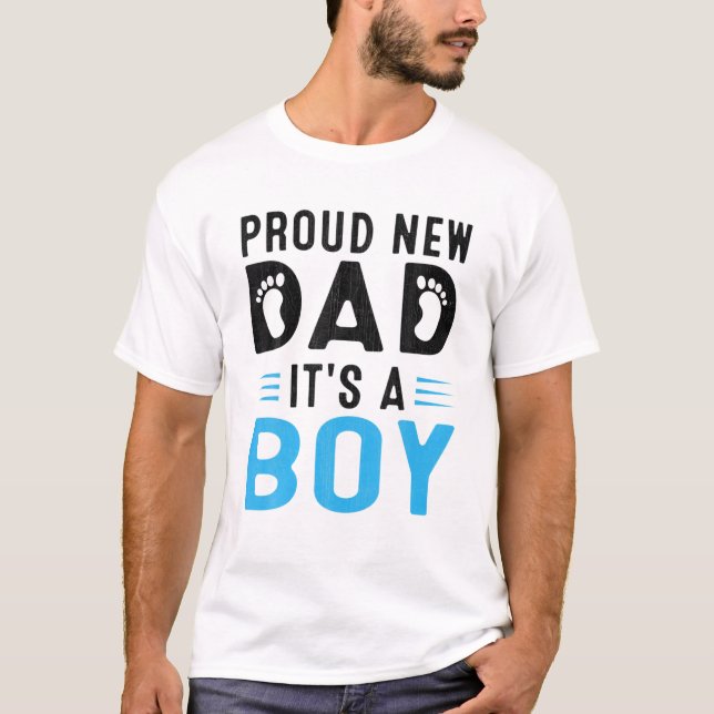 Mens Promoted To Daddy Father's Day Proud New Dad T-Shirt (Front)