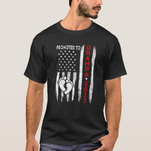 Mens Promoted To Grampa 2022 American Flag Father' T-Shirt
