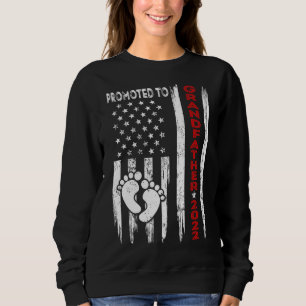 Mens Promoted To Grandfather 2022 American Flag Fa Sweatshirt