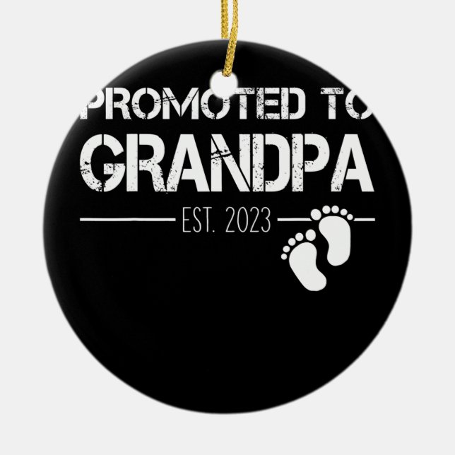 Mens Promoted to Grandpa 2023 Soon To Be Ceramic Ornament (Front)