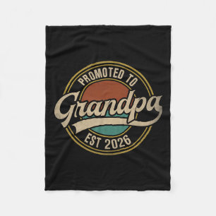 Mens Promoted To Grandpa 2026 New Grandfather Baby Fleece Blanket