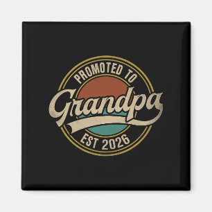 Mens Promoted To Grandpa 2026 New Grandfather Baby Magnet