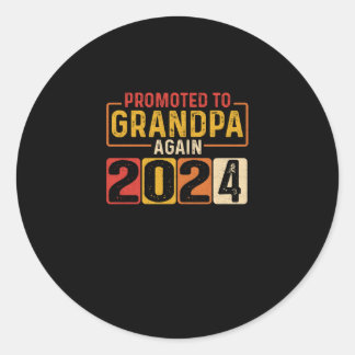 Men's Promoted To Grandpa Again Est 2024 Classic Round Sticker