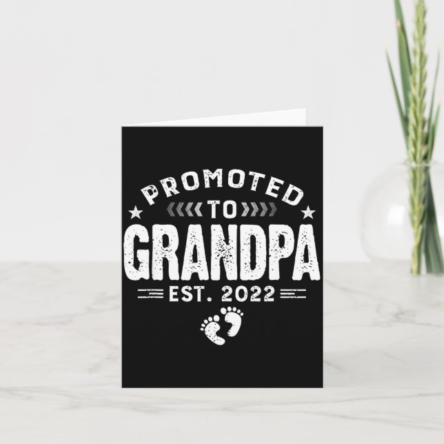 Mens Promoted To Grandpa Est 2022 Funny New Grandp Card (Front)