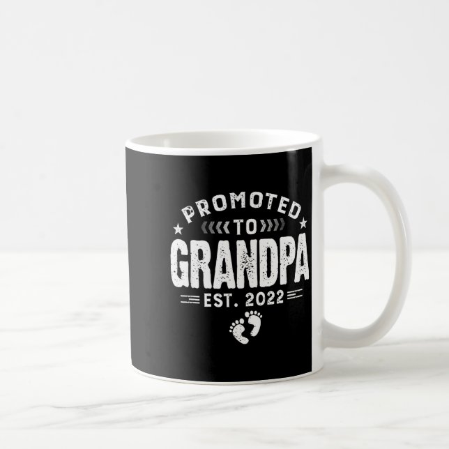 Mens Promoted To Grandpa Est 2022 Funny New Grandp Coffee Mug (Right)