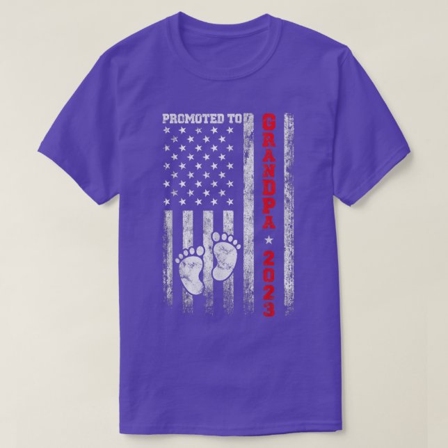 Mens Promoted To Grandpa Est 2023 First Time Grand T-Shirt (Design Front)