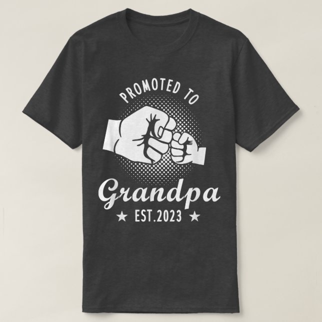 Mens Promoted To Grandpa Est 2023, Grandp Pregnanc T-Shirt (Design Front)