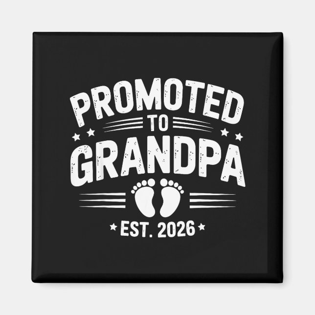 Mens Promoted To Grandpa Est 2026 New Grandpa Preg Magnet (Front)