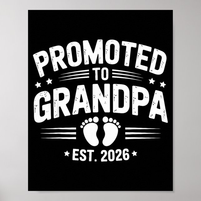 Mens Promoted To Grandpa Est 2026 New Grandpa Preg Poster (Front)