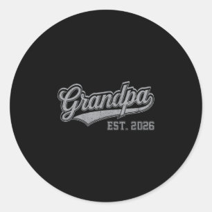 Mens promoted to grandpa est 2026 pregnancy classic round sticker