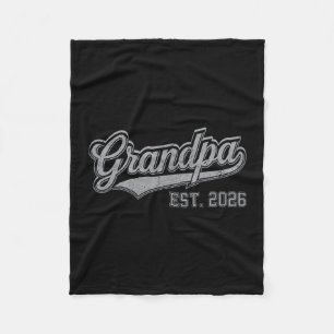 Mens promoted to grandpa est 2026 pregnancy fleece blanket