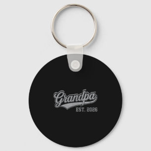 Mens promoted to grandpa est 2026 pregnancy key ring