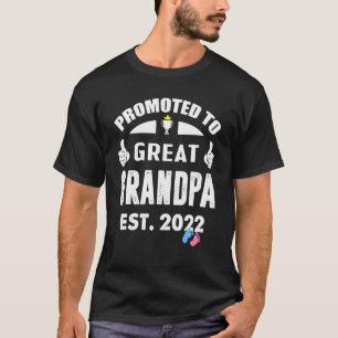 Mens Promoted To Great Grandpa 2022 Pink Or Blue T-Shirt