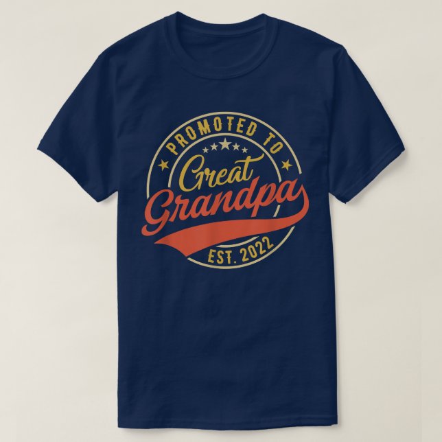 Mens Promoted To Great Grandpa Est 2022 New Grandp T-Shirt (Design Front)