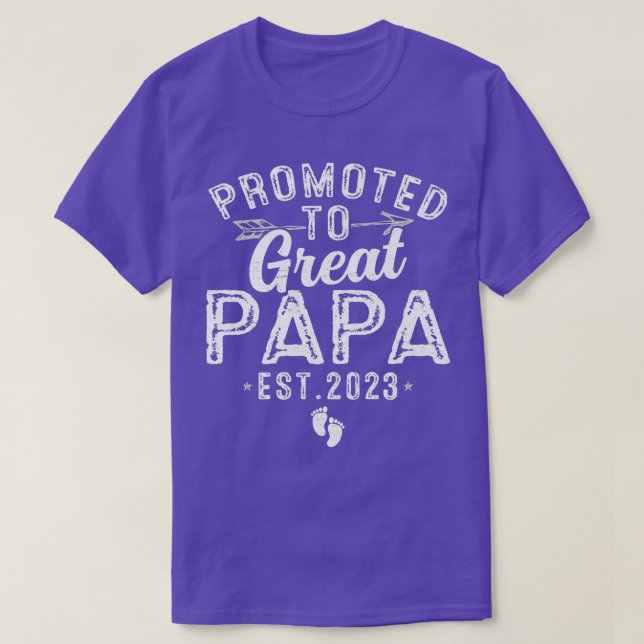 Mens Promoted To Great Papa Est  T-Shirt (Design Front)