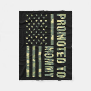 Mens Promoted To Mummy Aamerican Flag Camo Gift Fleece Blanket