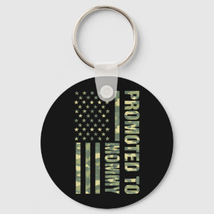 Mens Promoted To Mummy Aamerican Flag Camo Gift Key Ring